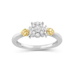 14k Diamond Beauty and the Beast Belle Rose Ring